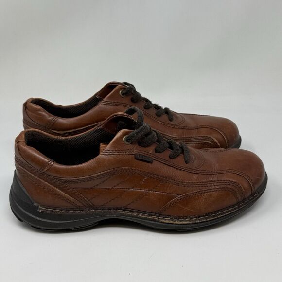 Ecco Light Shock Shoes Mens 7 - 7.5 EU 41 Brown Leather Lace Up Casual Business main image 4